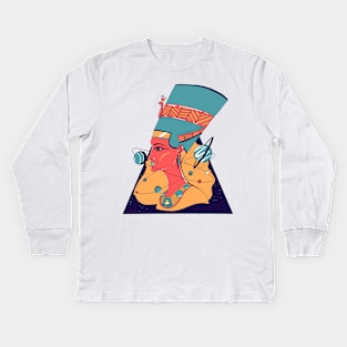 Retro Triad Nefertiti and The Stars Kids Long Sleeve T-Shirt